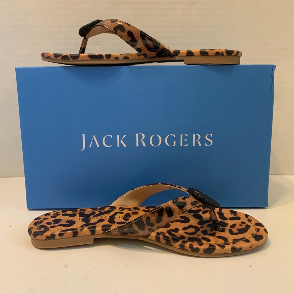jack Rogers Rowan Flip Flop Size 5.5 905 Leopard Print Style # 132201SA01 NEW